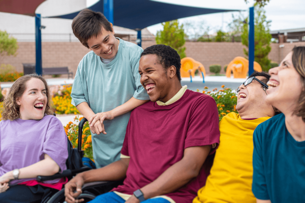 Group of people laughing and having a good time